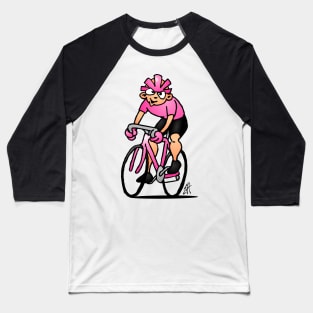 Cyclist wearing the Maglia Rosa Baseball T-Shirt